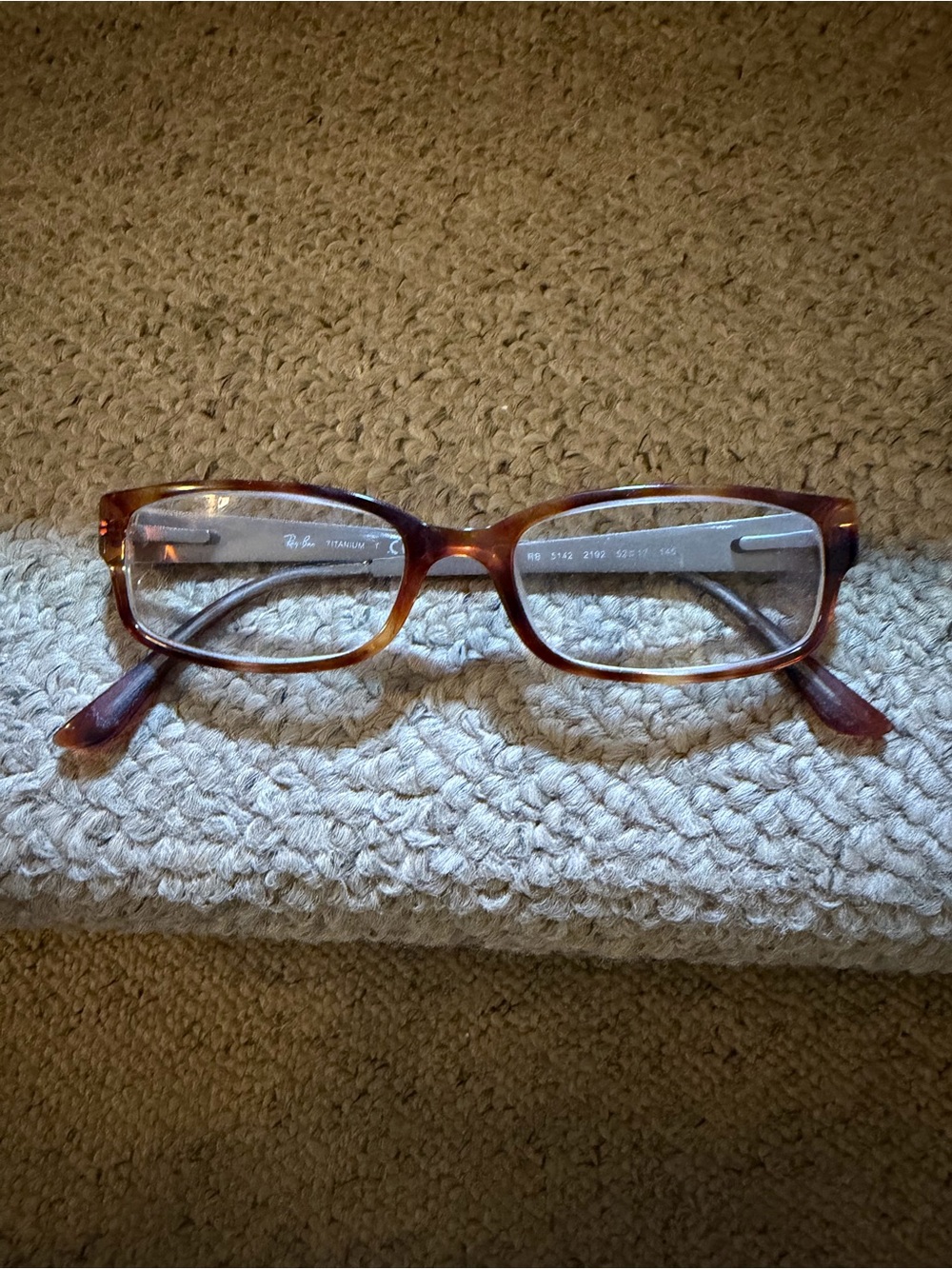Ray-Ban Women's Brown Tortoiseshell Rectangle Glasses